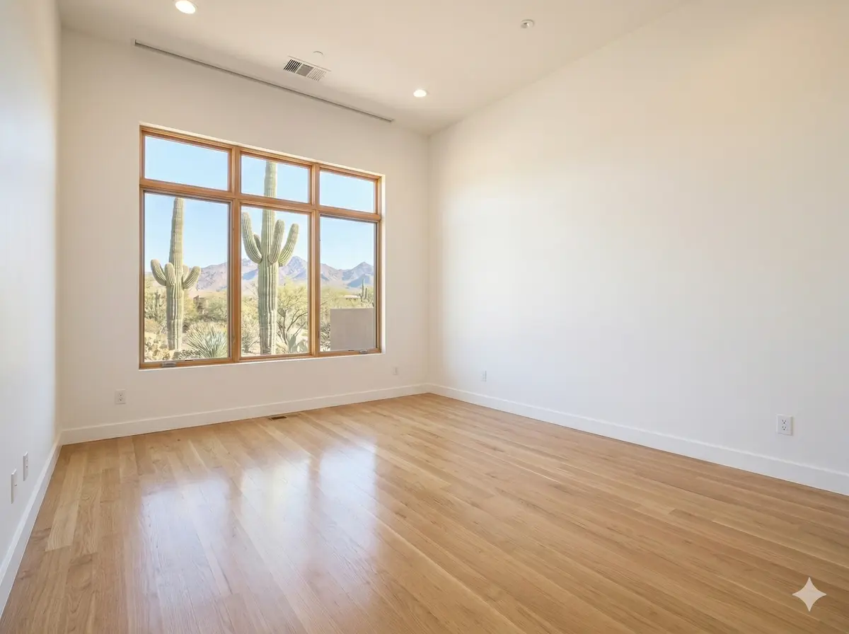 Spotless empty room ready for move-in in the East Valley